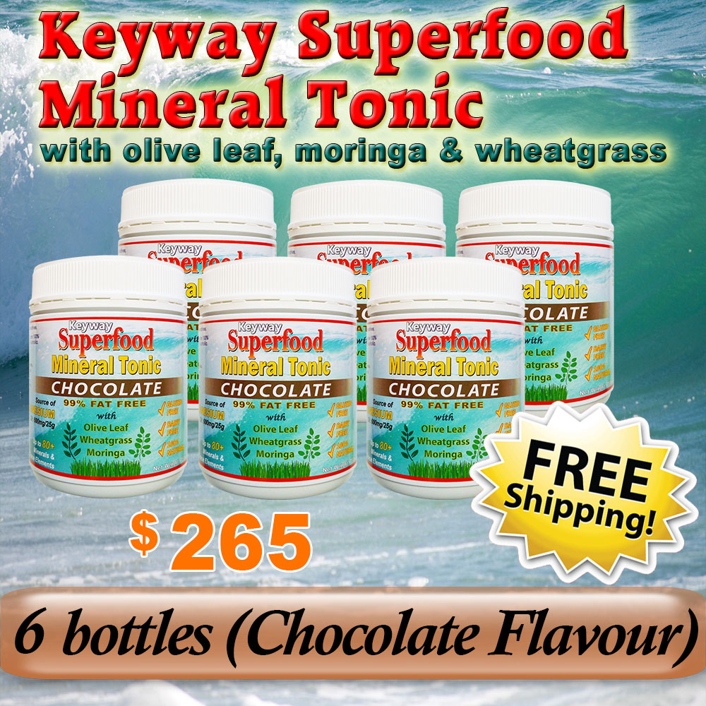 Keyway Superfood Mineral Tonic (Chocolate x 6) - FREE SHIPPING!